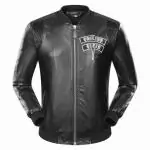 philipp plein cuir veste cool paradise big skull embroidery